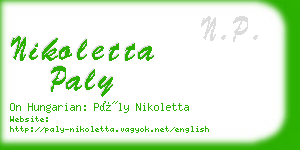 nikoletta paly business card